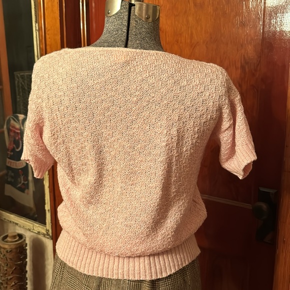 Adorable “Kenneth Too!” Vintage & Lightweight Pink Cable Sweater, size Small - Picture 4 of 5